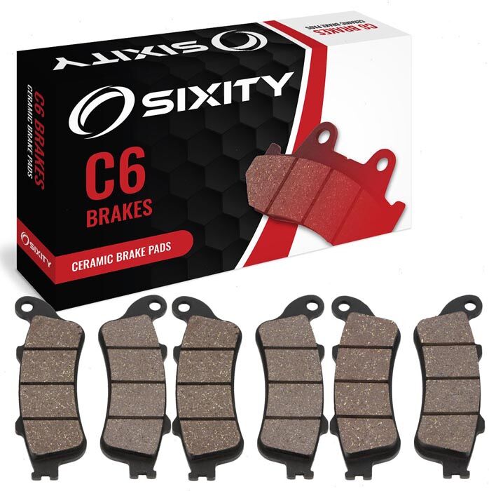 Sixity Front + Rear Ceramic Brake Pads 2012 Honda GL1800A Gold Wing ABS