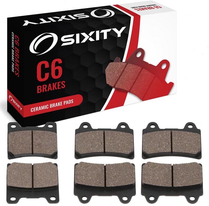 Sixity Front + Rear Ceramic Brake Pads 1987-1988 Yamaha FZR1000 Genesis T