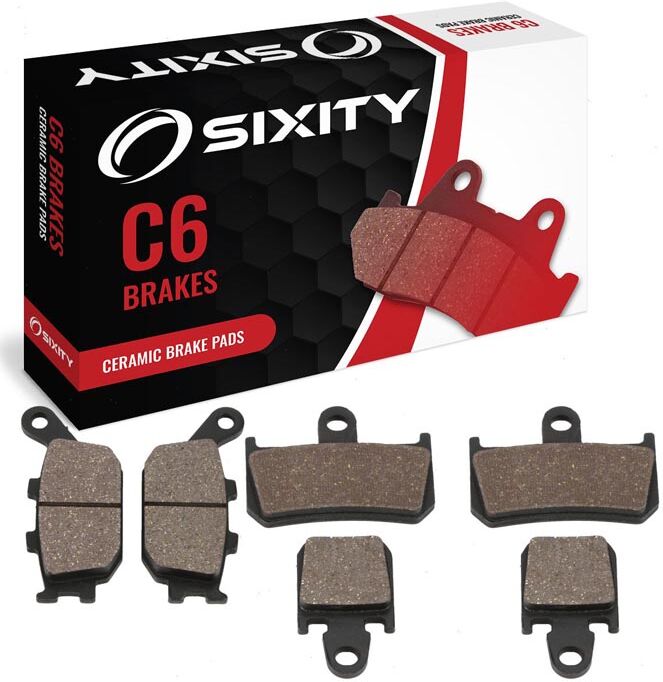 Sixity Front + Rear Ceramic Brake Pads 2007-2008 Yamaha YZF-R1 6 Piston