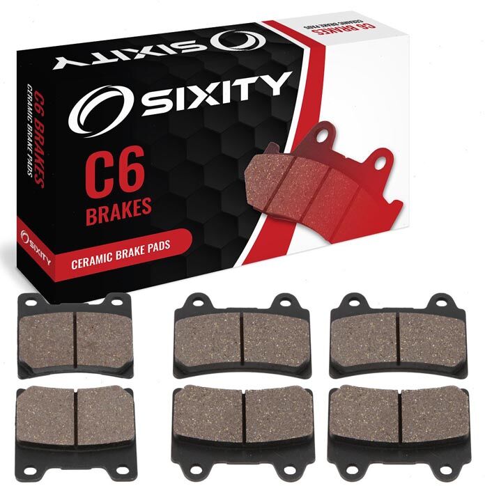 Sixity Front + Rear Ceramic Brake Pads 1989-1990 Yamaha FJ1200 W WC