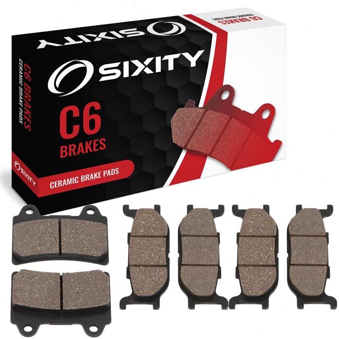 Sixity Front + Rear Ceramic Brake Pads 2003 Yamaha XV1600AS Road Star Midnight