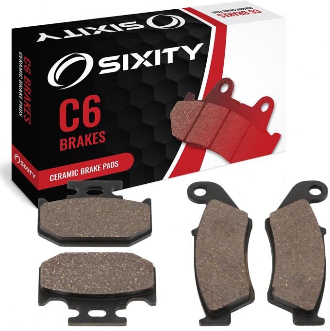 Sixity Front + Rear Ceramic Brake Pads 1993-1995 Kawasaki KLX650R A1 A2