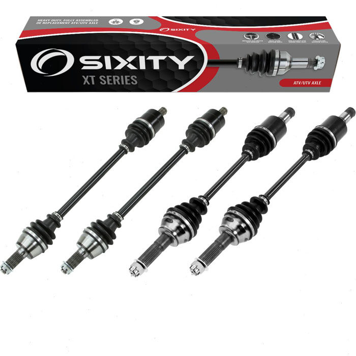 4 pc Sixity XT Front Rear Left Right Axles for 2009-2017 Polaris Ranger 4x4 500 EFI 6x6 800 HD 700 XP