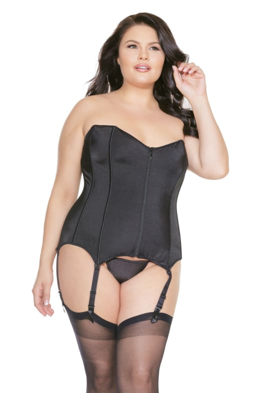 Coquette Lingerie Fully Boned Stretchy Knit Corset - Plus Size - 1X/2X