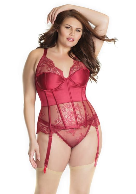 Coquette Lingerie Diva Lace Bustier - Plus Size - 1X/2X