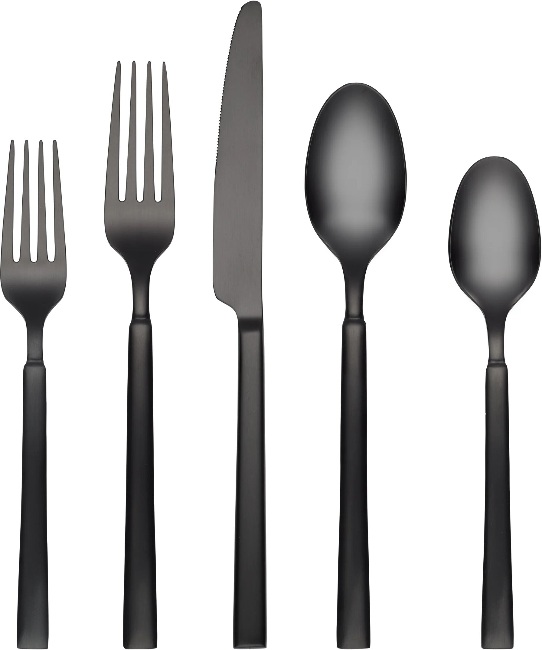 Cambridge Gailann Black Satin 45-Piece Flatware Set