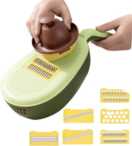 Maodeng Multifunctional Vegetable Grater Onion Potato Slicer Cutter Ginger Grater With Storage Box Army Green