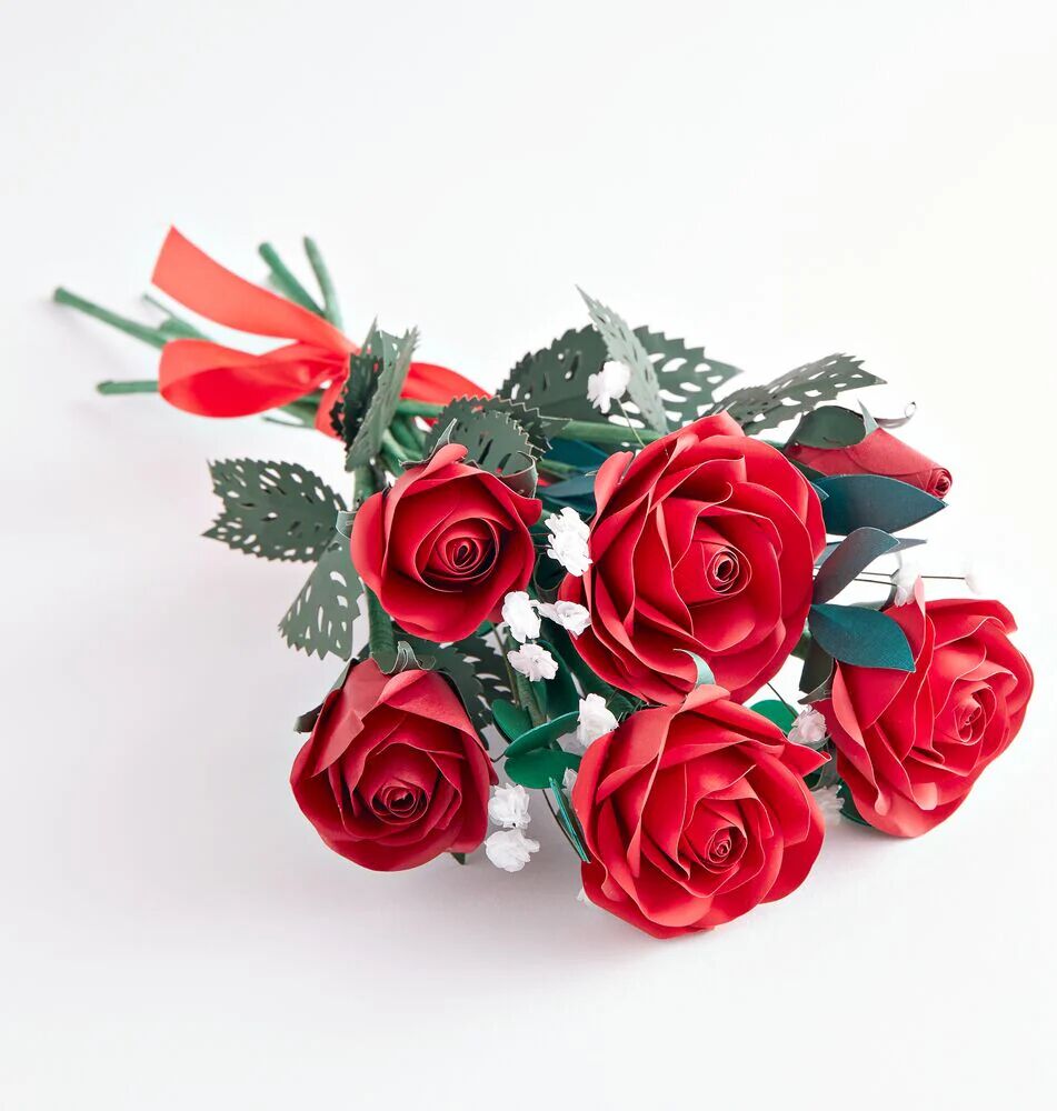 Lovepop Handcrafted Paper Flowers: Roses (6 Stems)