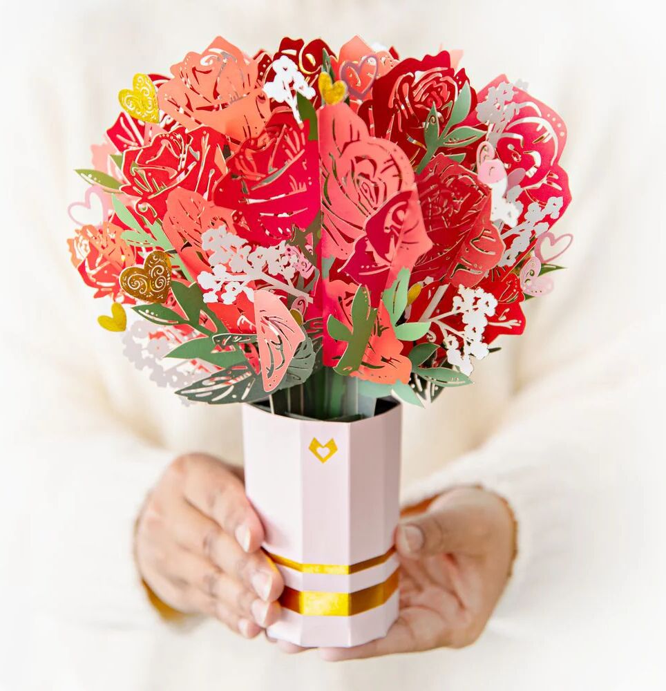 Paper Bouquet Hearts and Flowers   Pop Up Bouquet   Lovepop