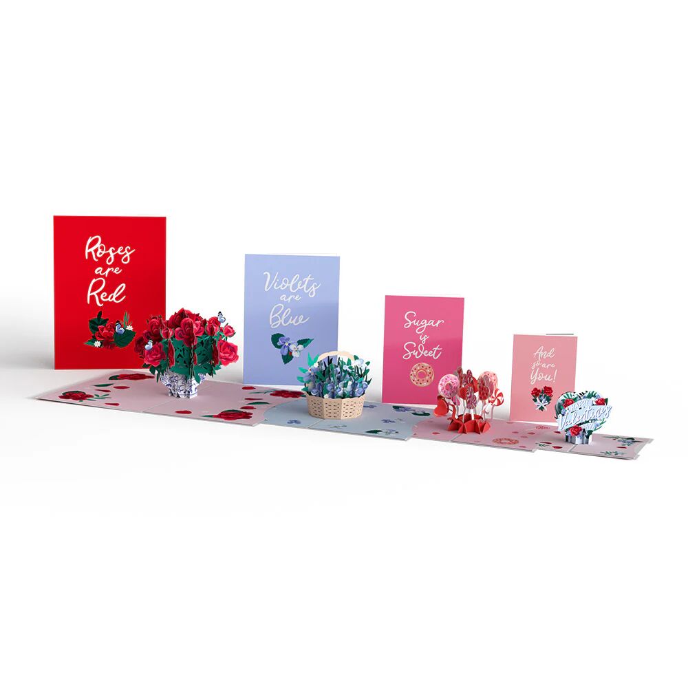 Valentine's Day Roses Nesting Card   Layered Greeting Cards   Lovepop