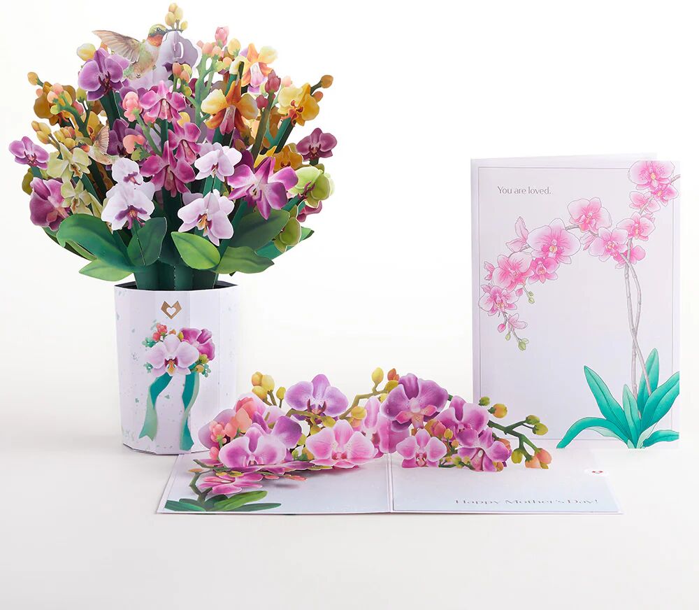 Mother's Day Paper Orchid and Pop Up Card for Mom   Lovepop