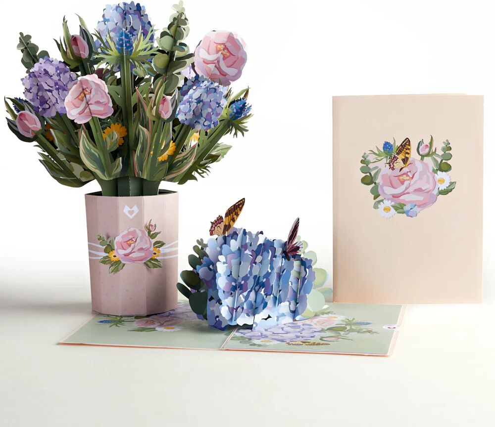 Lovepop Hydrangea Butterfly Pop-Up Card & Bouquet Bundle