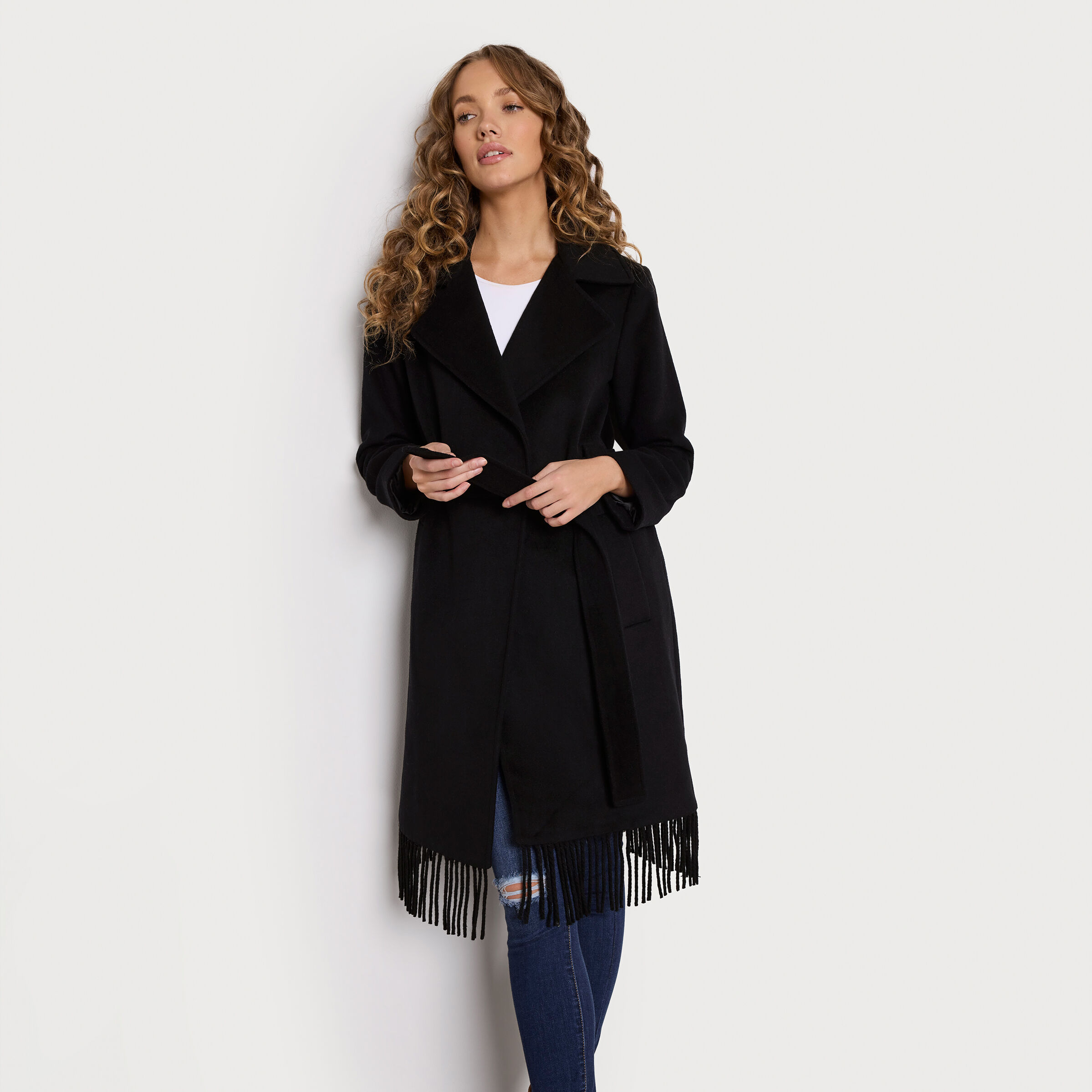 Sam Edelman Single Breasted Wool Coat Black 4