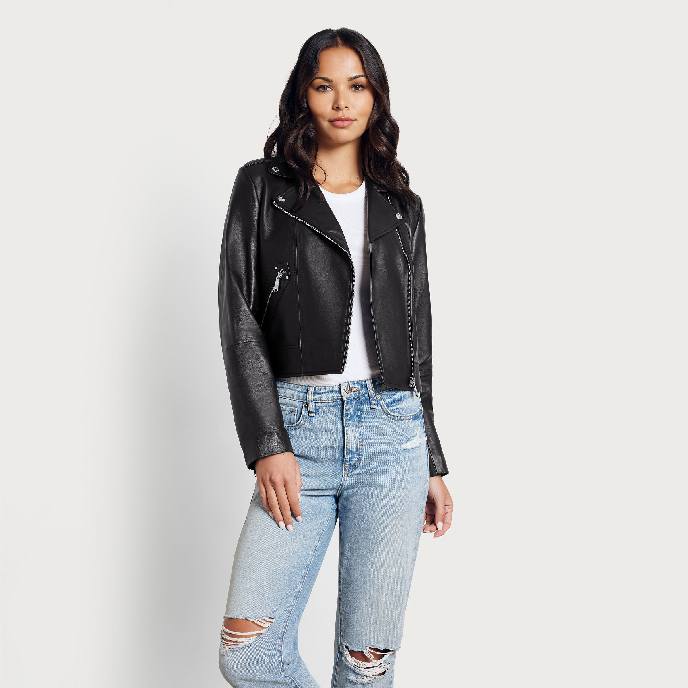 Sam Edelman Moto Jacket With Stitch Details Black M