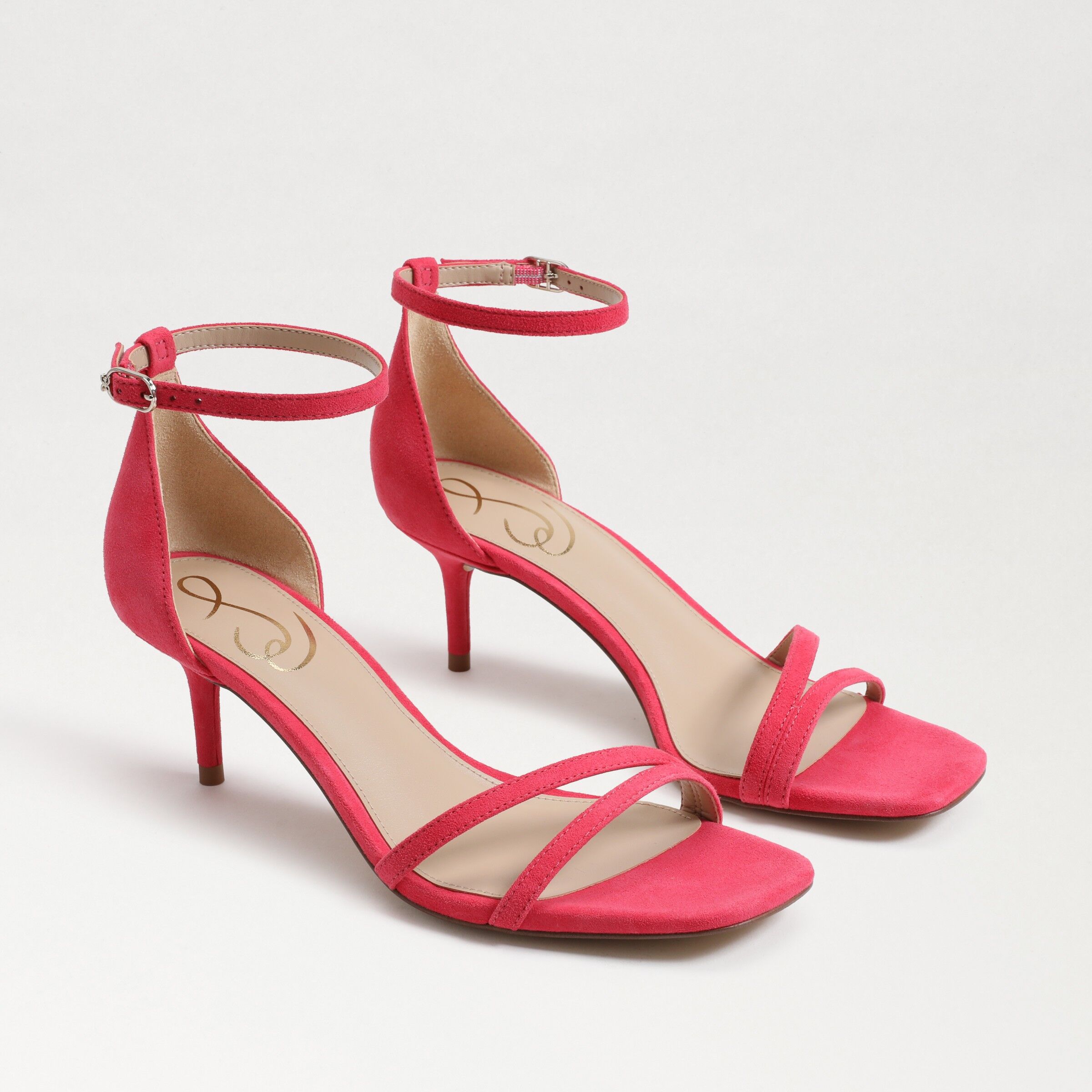 Sam Edelman Peonie Kitten Heel Sandal Ultra Fuchsia Suede 8.0