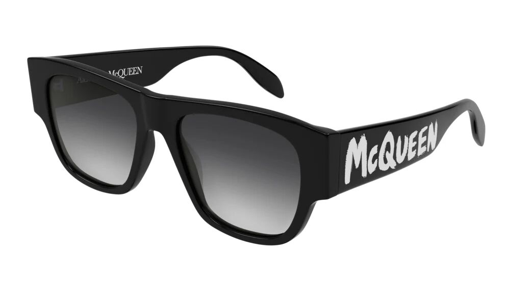 Alexander McQueen Casual Lines AM0328S Sunglasses 001 - Black - Grey Men Square