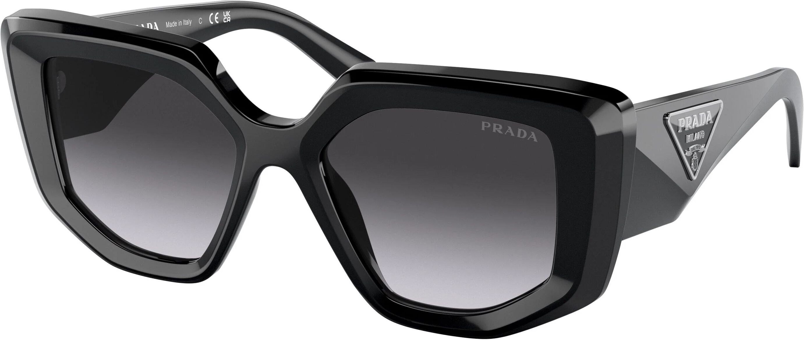 Prada 14ZSF Sunglasses 1AB09S - Black - Grey Gradient Women Irregular