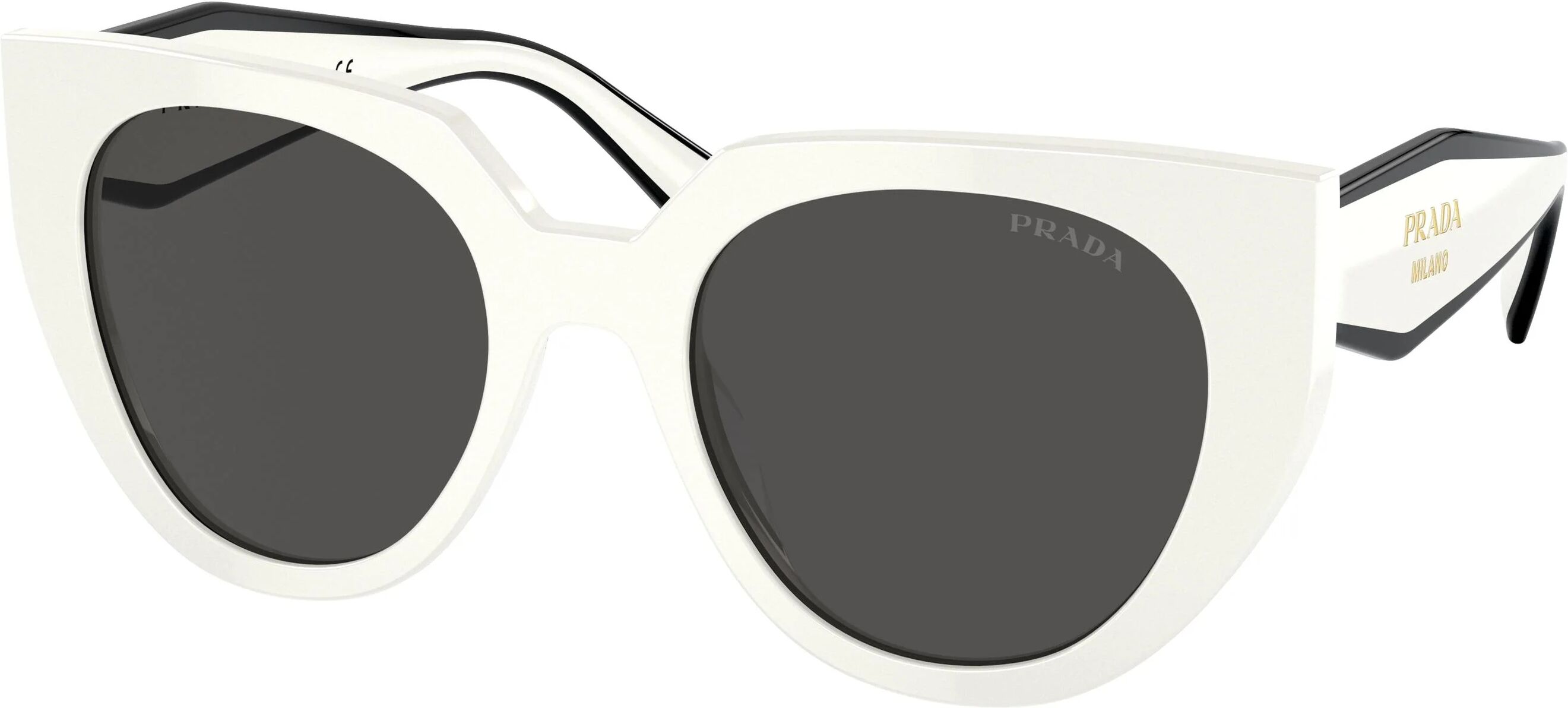 Prada 14WSF Sunglasses 1425S0 - White - Dark Grey Women Cat Eye