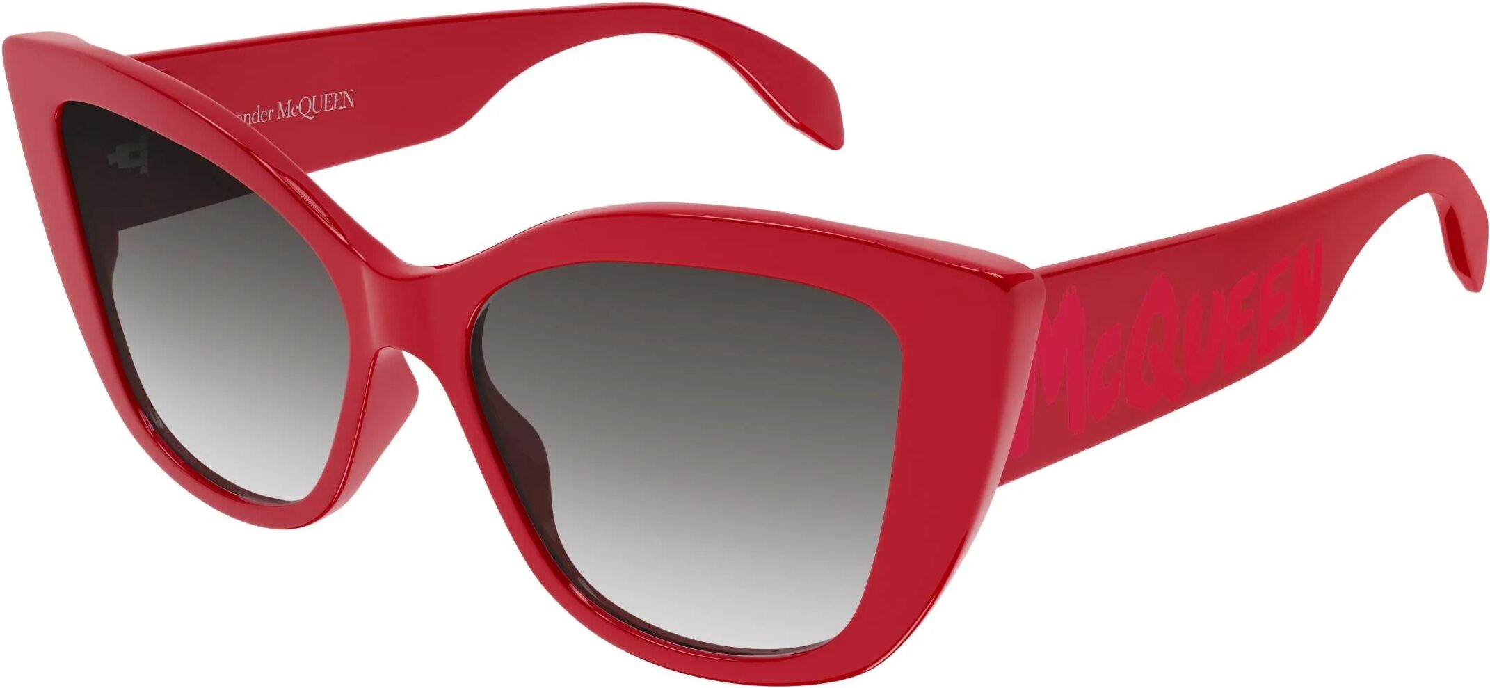 Alexander McQueen Casual Lines AM0347S Sunglasses 002 - Red - Grey Women Cat Eye