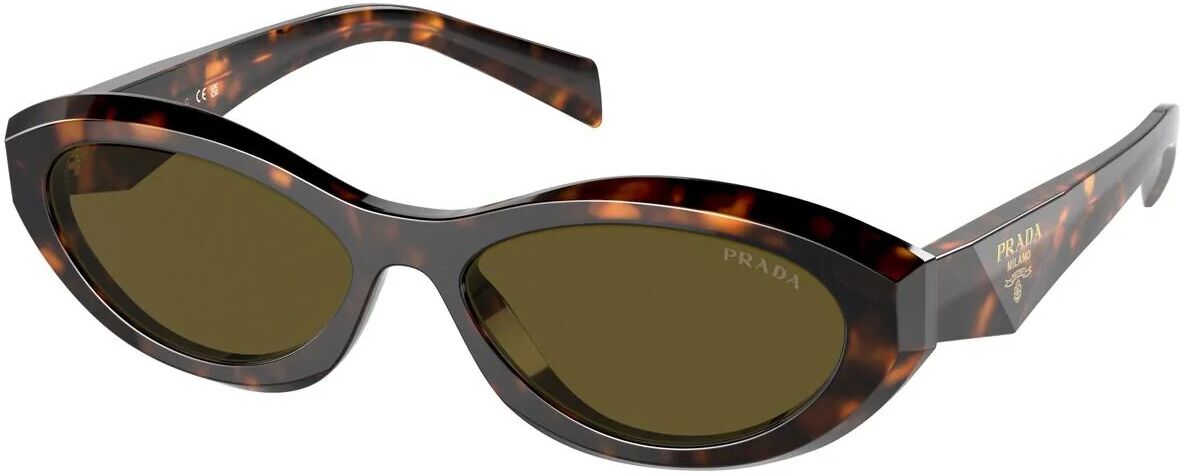 Prada 26ZSF Sunglasses 14L09Z - Green - Dark Brown Women Irregular