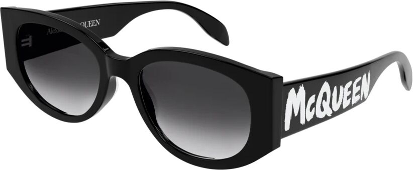 Alexander McQueen Casual Lines AM0330S Sunglasses 001 - Black - Grey Women Cat Eye