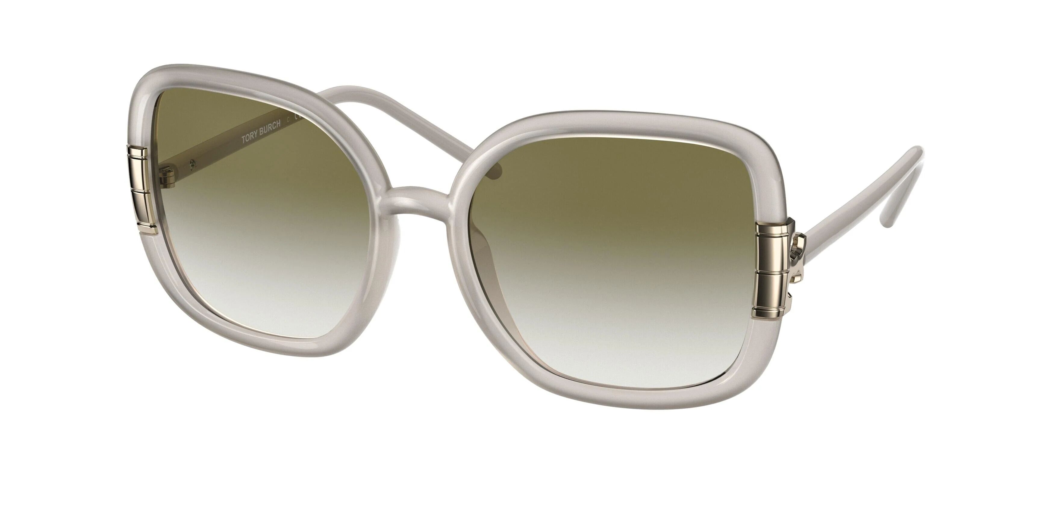 Tory Burch 9063U Sunglasses 11458E - Milky Ivory - Olive Gradient Women White Square