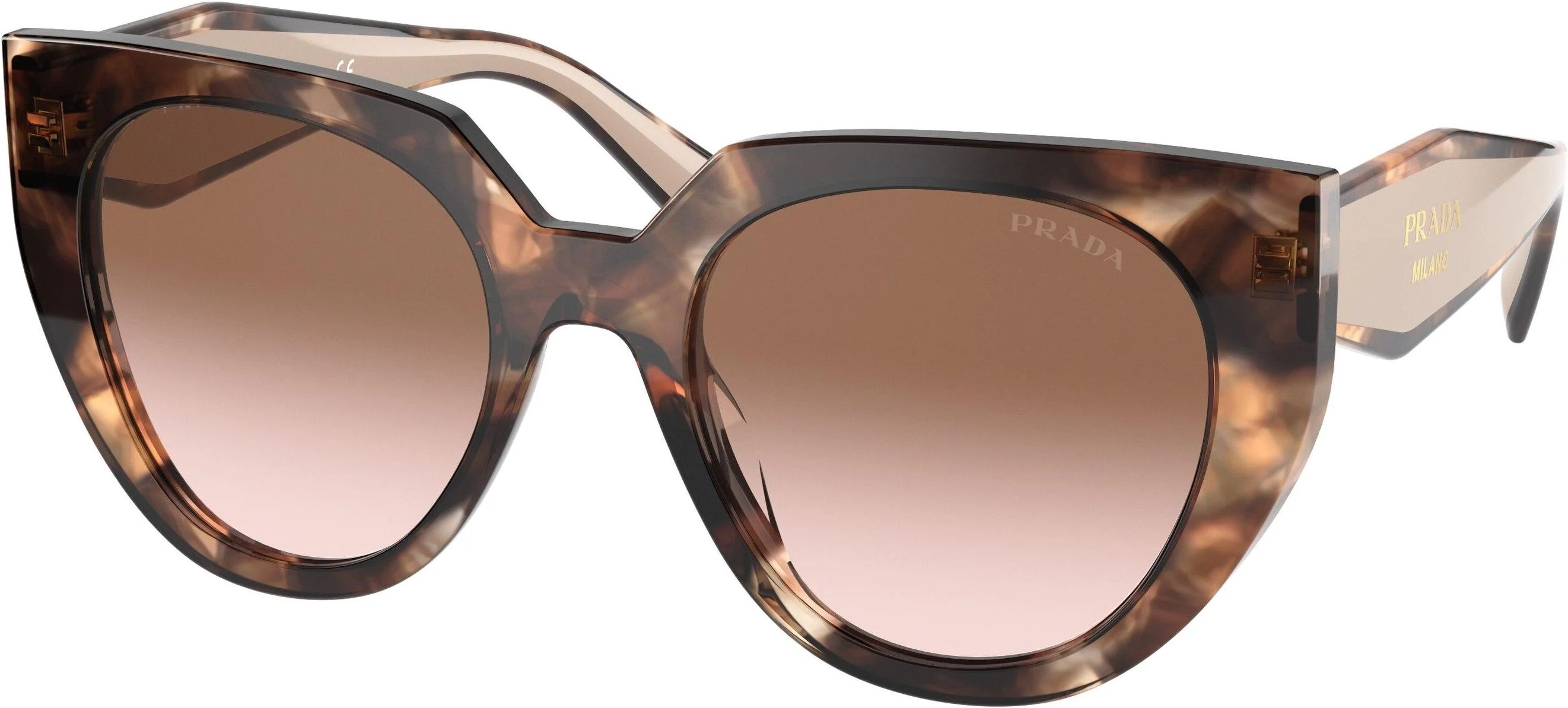 Prada 14WS Sunglasses 01R0A6 - Havana - Brown Gradient Women Cat Eye