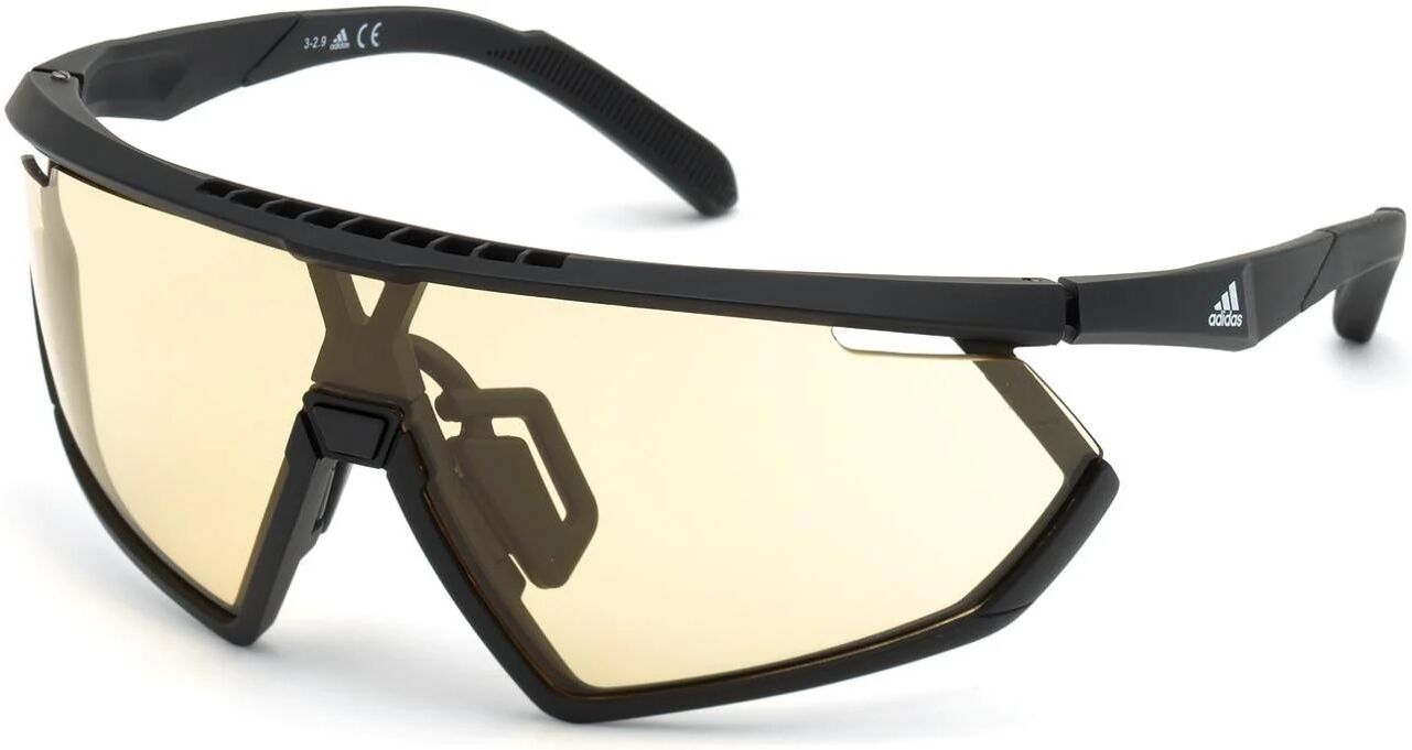 ADIDAS SPORT 0001 Sunglasses 02E - Matte Black / Yellow To Grey Photocromatic - Brown Men Shield