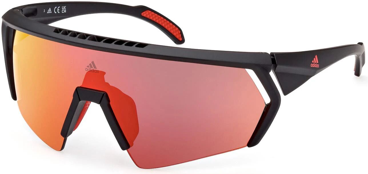 ADIDAS SPORT Cmpt Aero 0063 Sunglasses 02U - Matte Black / Bordeaux Mirror Men Shield