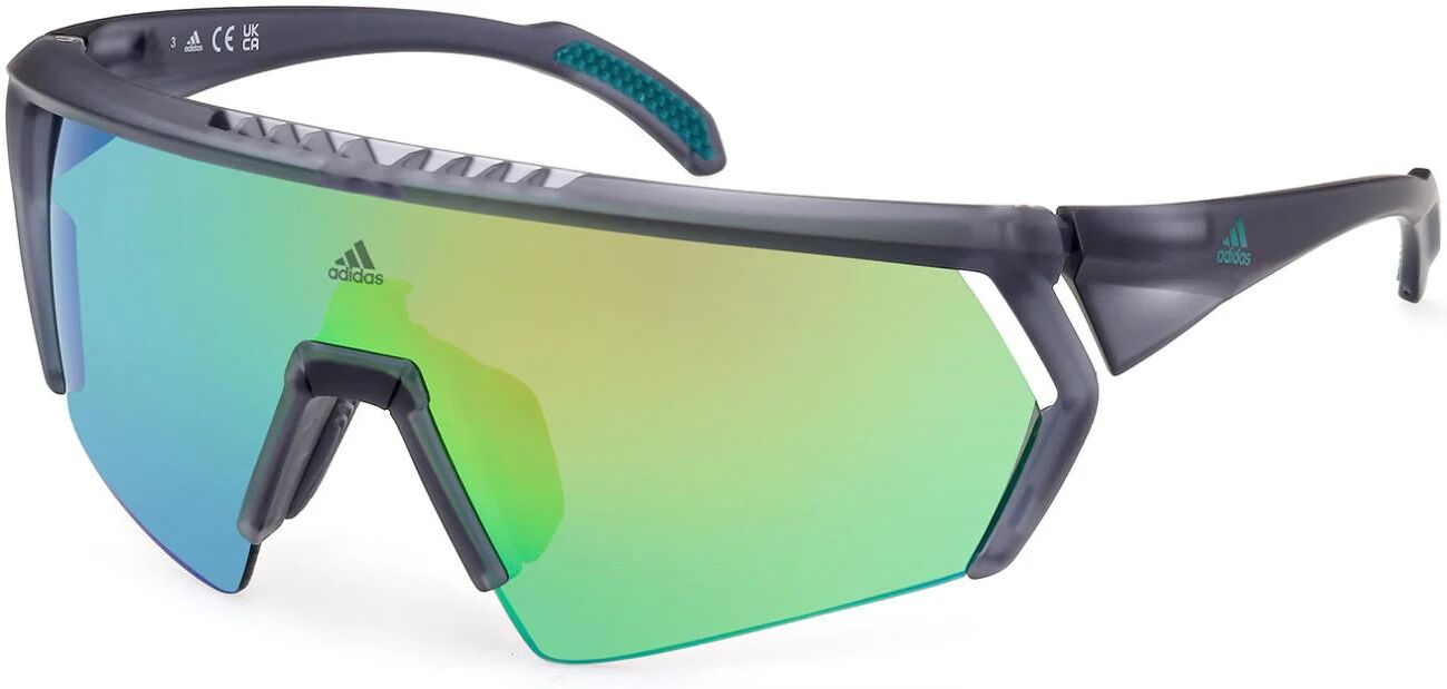 ADIDAS SPORT Cmpt Aero 0063 Sunglasses 20Q - Grey/Other / Green Mirror Men Matte Grey Shield