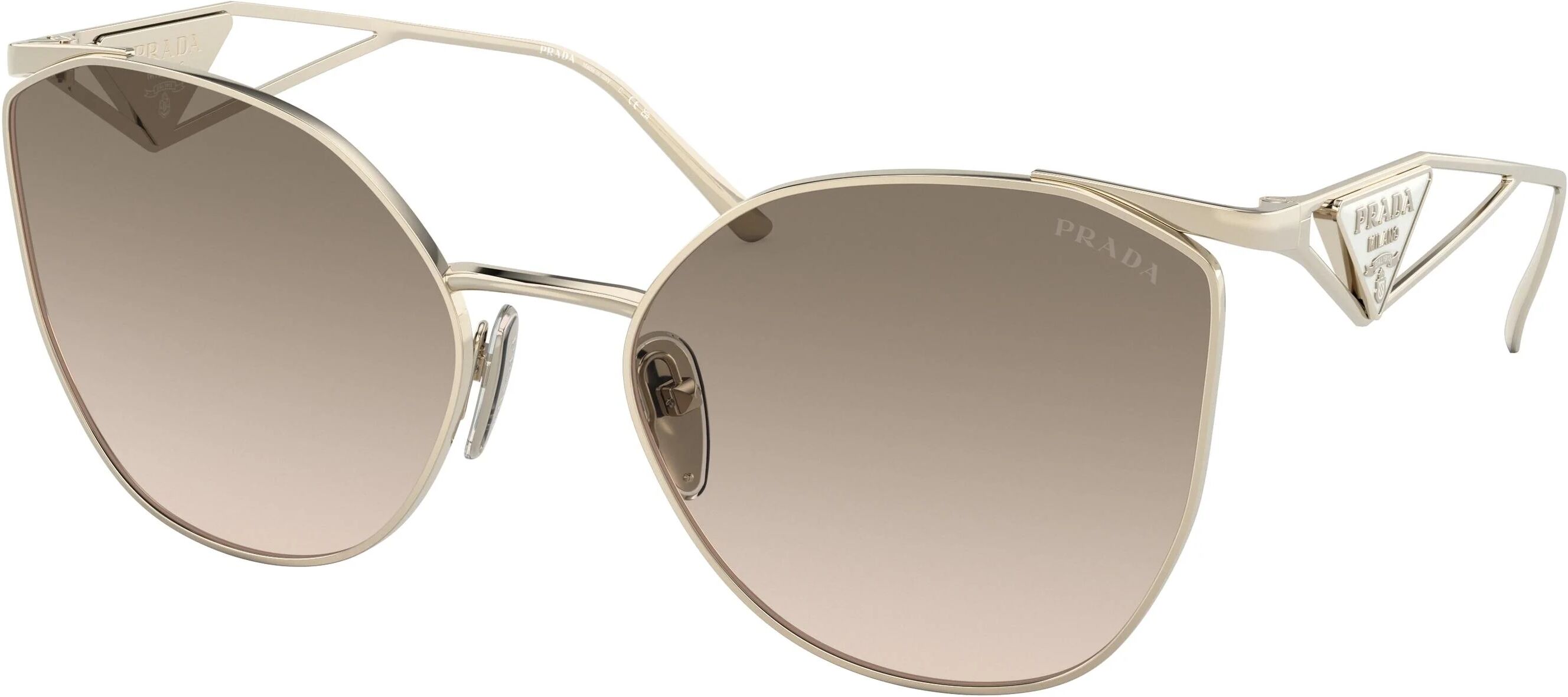 Prada 50ZS Sunglasses ZVN3D0 - Gold - Brown Gradient Grey Women Irregular