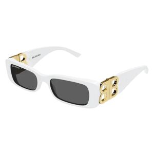 Balenciaga BB0096S Sunglasses 011 - White/Gold - Grey Women Rectangle