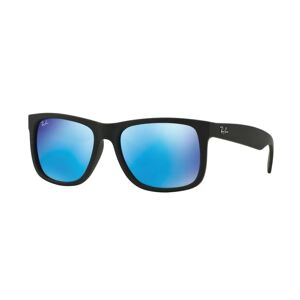 Ray-Ban Justin 4165 Sunglasses 622/55 - Black - Green Mirror Blue Men Rectangle
