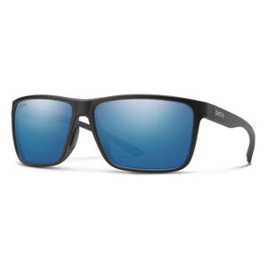 Smith Optics Active 203682 Riptide Sunglasses 12461QG - Matte Black - Chromapop Glass Polarized Blue Mirror Unisex Square
