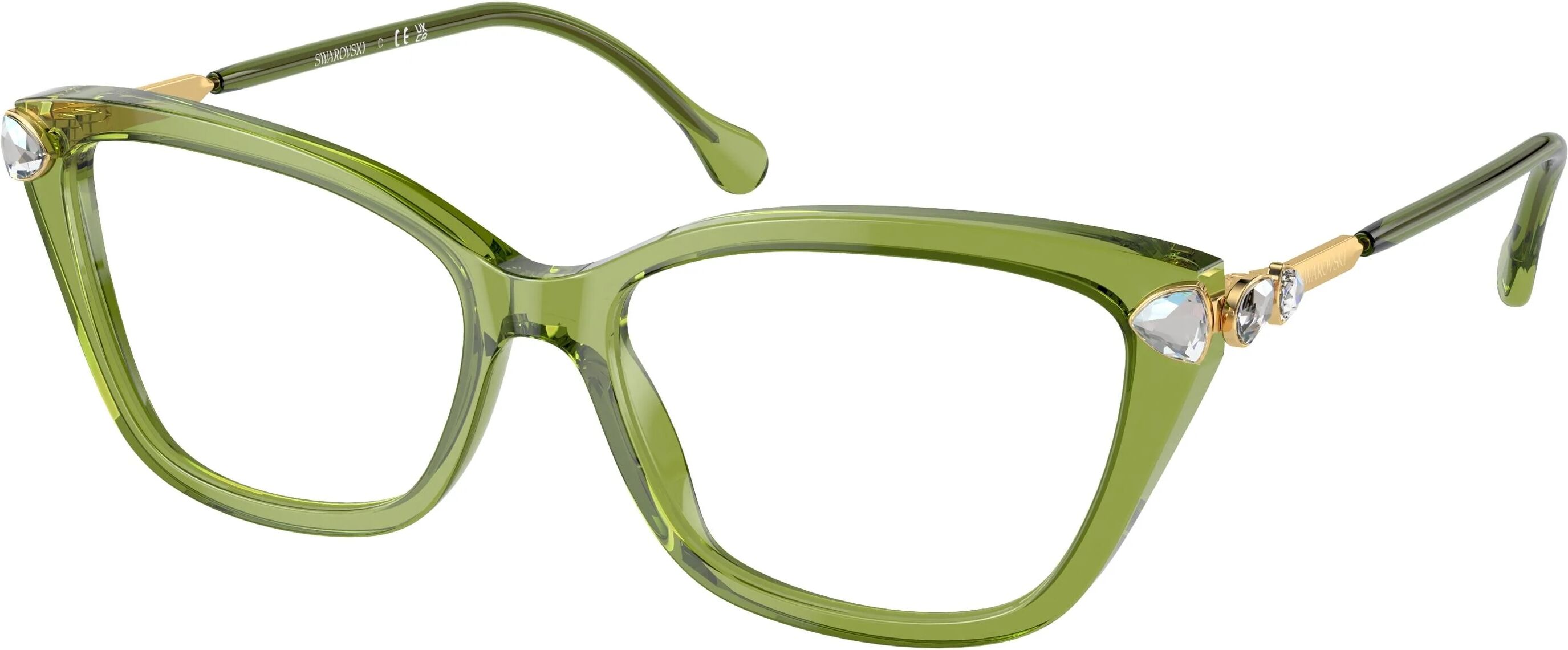 Swarovski 2011 Eyeglasses 3002 - Green Women Cat Eye