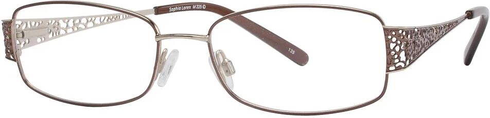 Sophia Loren SLM225 Eyeglasses 168 - Cognac Women Rectangle