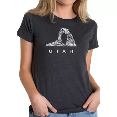 La Pop Art Women's Premium Blend Word Art T-Shirt - Utah, Black, Small