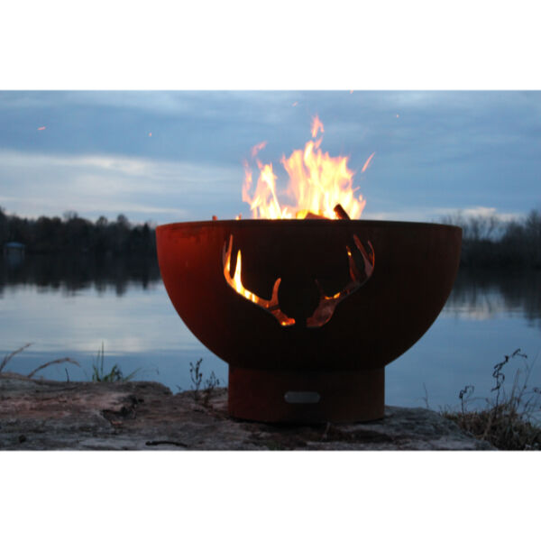 Fire Pit Art Antlers Wood Burning Fire Pit