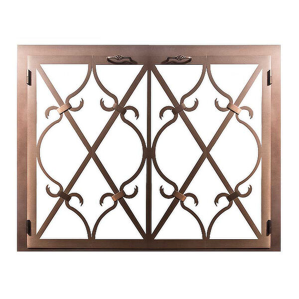Design Specialties Banded Scroll Masonry Fireplace Glass Door