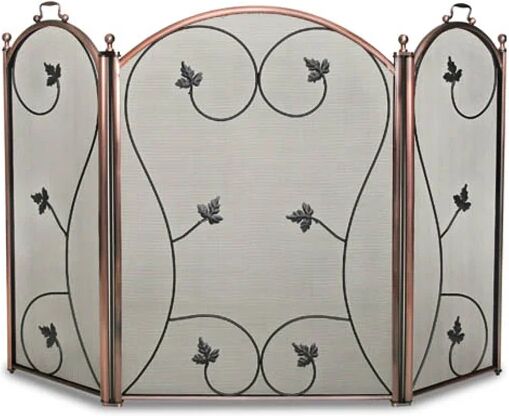 Pilgrim Kentfield 3-Panel Fireplace Screen - Antique Copper