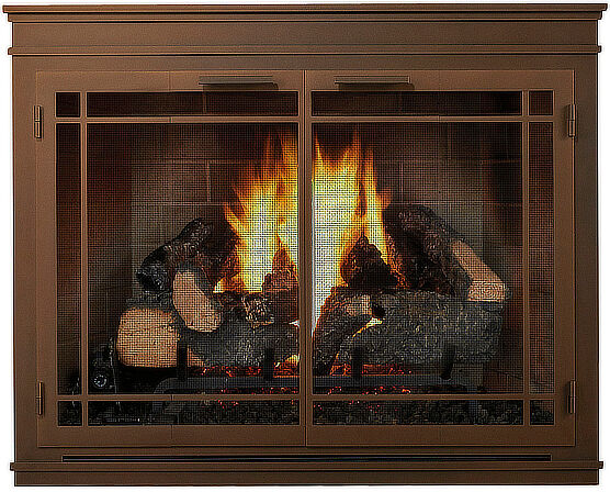 Design Specialties Mantel Masonry Fireplace Glass Door