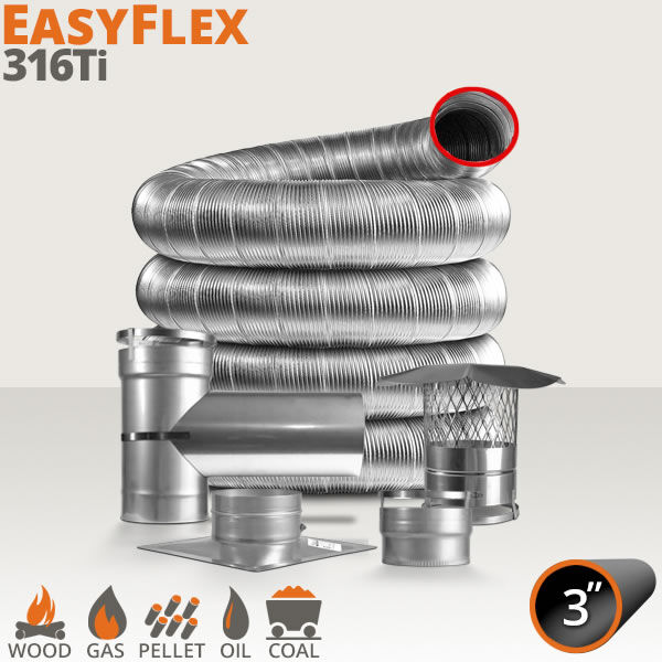 Ventis EasyFlex 316Ti Chimney Liner Kit - 3"