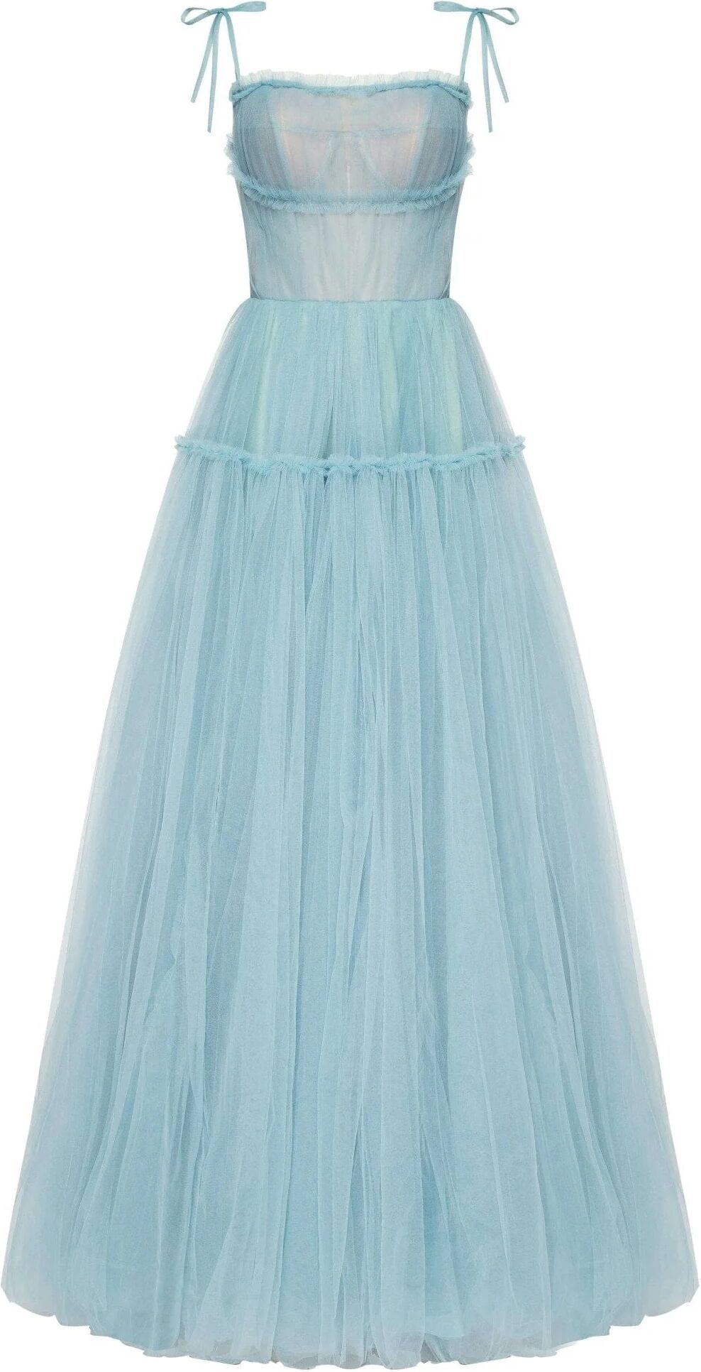 Milla Ocean Wave Tie-straps tulle prom dress XS womens