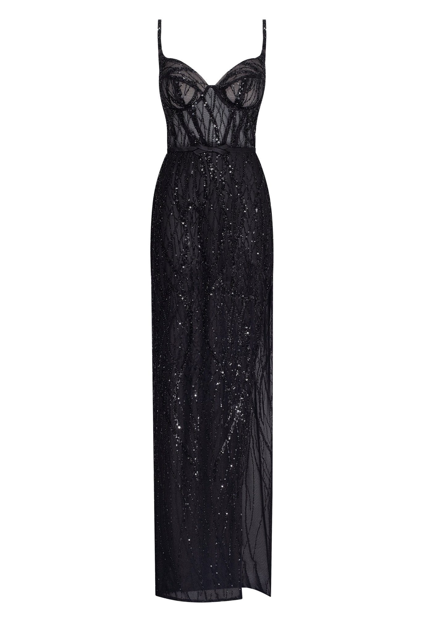 Milla Astonishing sequined maxi gown on spaghetti straps M womens