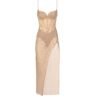 Milla Sensational champagne gold crystal-embellished maxi dress on spaghetti straps XL womens