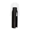 Milla Elegant 3-piece set with white silk blouse, white mini skirt, and black crepe maxi skirt, Xo Xo L womens