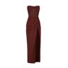 Milla Chocolate off-the-shoulder maxi dress with a thigh slit XL womens