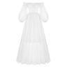 Milla White Sheer Sleeves Maxi Tulle Dress S womens