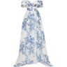 Milla Catchy off-the-shoulder blue hydrangea maxi dress, Garden of Eden XS womens