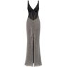 Milla Black corset maxi dress with silver sequined maxi skirt, Smoky Quartz Customized womens